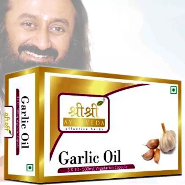 Sri Sri Sattva Garlic Oil 500mg (3 X 10 Vegcapsules)