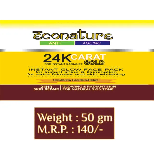 Econature Instant Radiance Gold Face Pack (2 X 50gm)