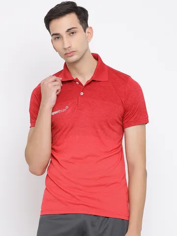 Sport Sun Stripe Polo Milange Red T Shirt For Men SPM 01