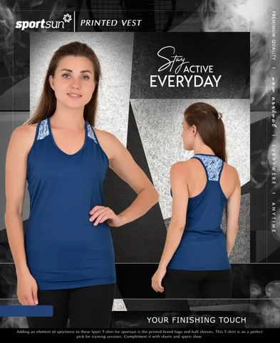 Sport Sun Self Design Airforce Gym Vest For Women's WV 01