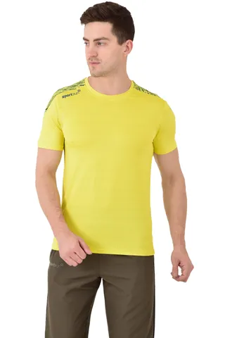 Sport Sun Round Neck Yellow Playcool T Shirt PPT 01