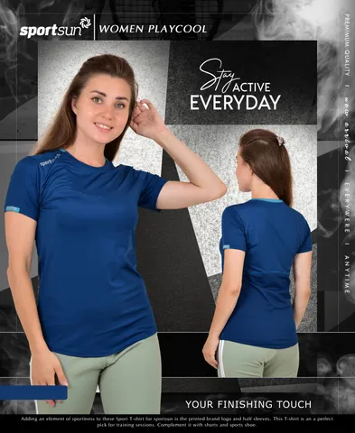 Sport Sun Solid Women Airforce Playcool T Shirt PWT 01