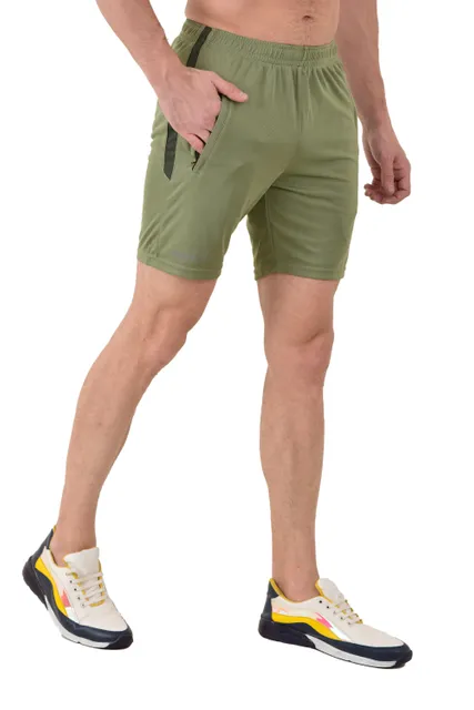 Sport Sun Self Design Dry Fit Green Shorts For Men's DFS 09