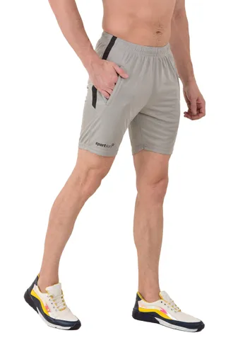 Sport Sun Self Design Dry Fit Light Grey  Shorts For Men's DFS 09