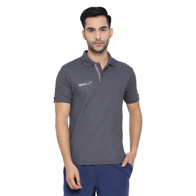 Sport Sun Dry Fit Max Polo T Shirt For Men's Dark Grey TMP 01