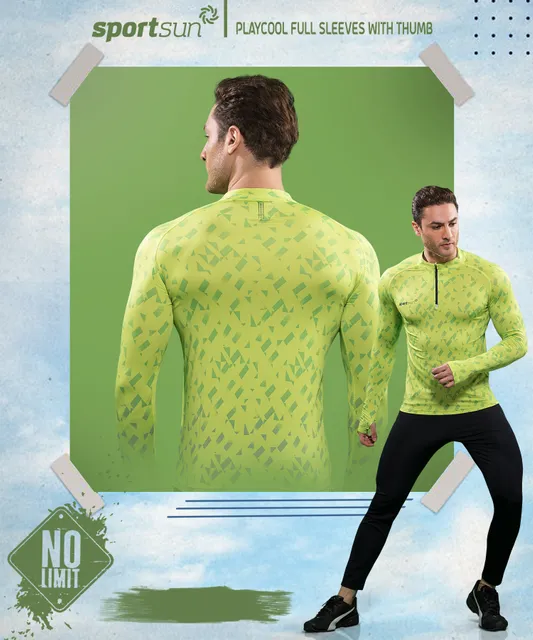 Sport Sun Full Sleeve Green T Shirt For Men's PPT 02