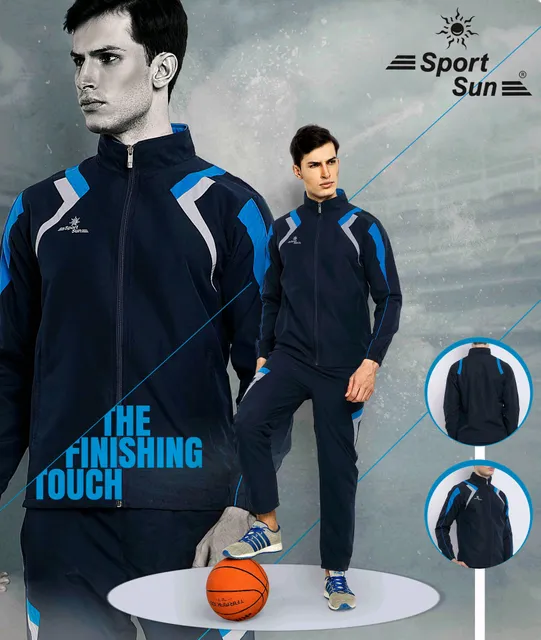 Sport Sun Solid Men Micro Poly Track Suit Navy Blue 1193
