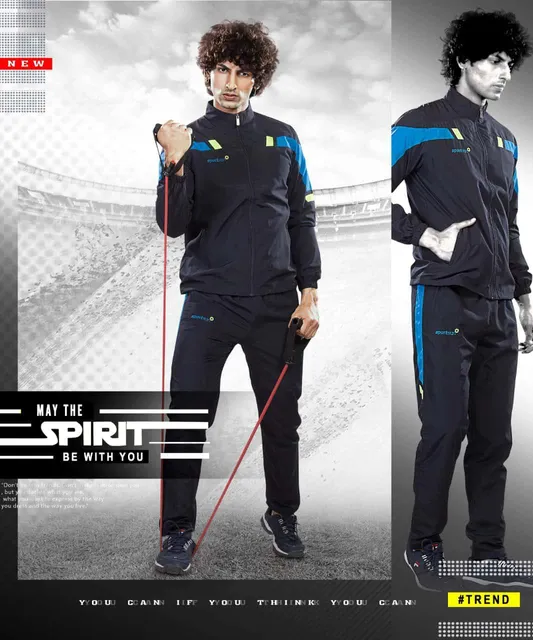 Sport Sun Navy Blue Micro Poly Track Suit for Men 1187