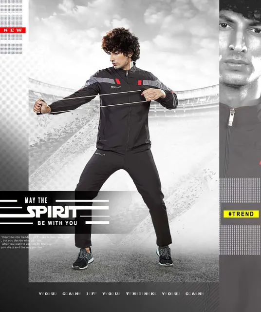 Sport Sun Dark Grey  Micro Poly Track Suit for Men 1187