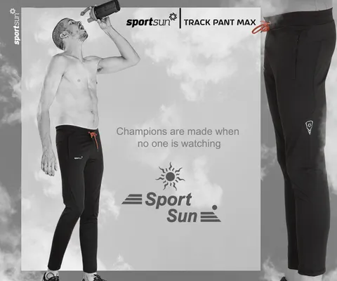 Sport Sun Solid Men Black Max Track Pant MX 03