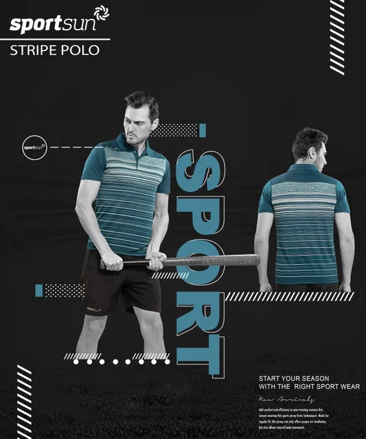 Sport Sun Stripes Playcool Polo Airforce T-Shirt For Men's SPP 01