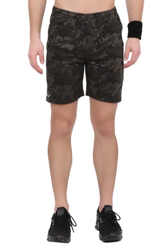 Sport Sun Printed Men Army Olive Shorts AS 01