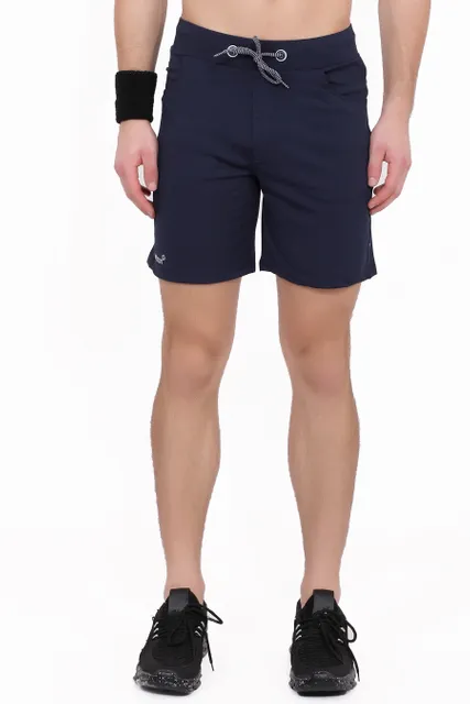 Sport Sun Solid Men Navy Blue Shorts PS 01