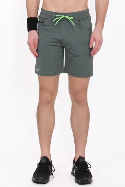 Sport Sun Solid Men Green Shorts PS 01