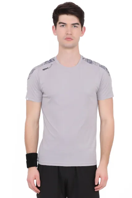 Sport Sun Printed Men T Shirt Light Grey RN 02