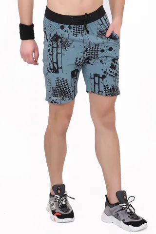 Printed Men NS Lycra Ice Blue Shorts NSP 01