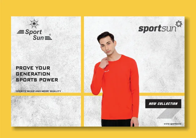 Sport Sun Full Sleeve Round Neck Orange T Shirt For Men's CS 01