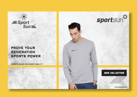 Sport Sun Full Sleeve Round Neck Light Grey T Shirt For Men's CS 01
