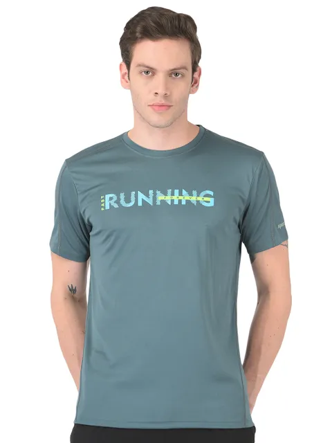 Sport Sun Solid Men Ice Blue Running T Shirt RN 01