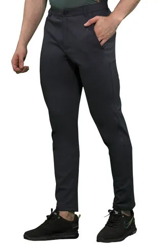 Sport Sun Slim Fit Dark Grey Milange Trouser For Men