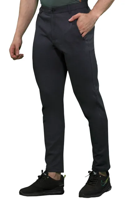 Sport Sun Slim Fit Dark Grey Milange Trouser For Men