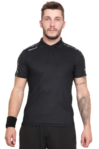 Sport Sun Solid Men Max Polo Black T Shirt TMP 02