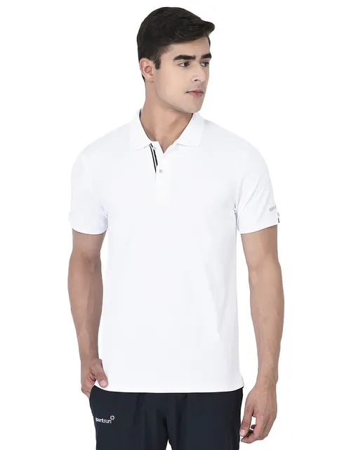Sport Sun Dry Fit Max Polo T Shirt For Men's White TMP 01