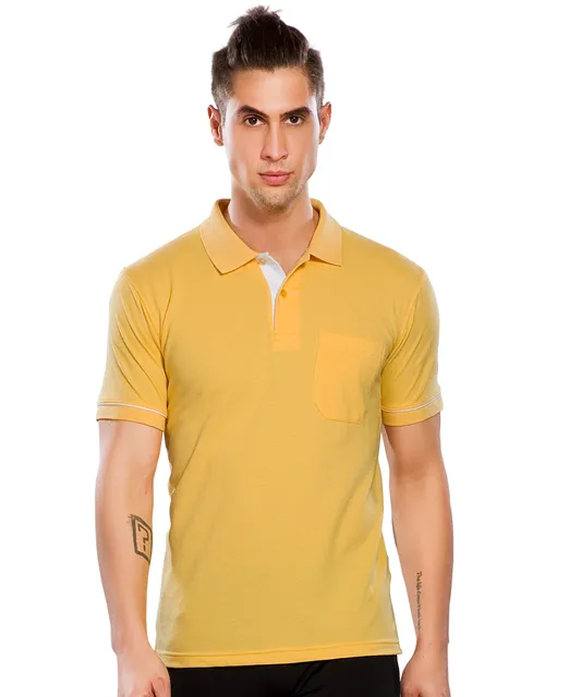 Sport Sun Solid Men Mattey Fine Yellow T Shirt