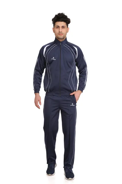 Sport Sun Solid Men Super Poly Navy Blue Track Suit