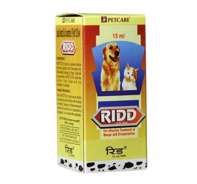 Petcare Ridd Anti-Tick and Flea Solution - 15 ml