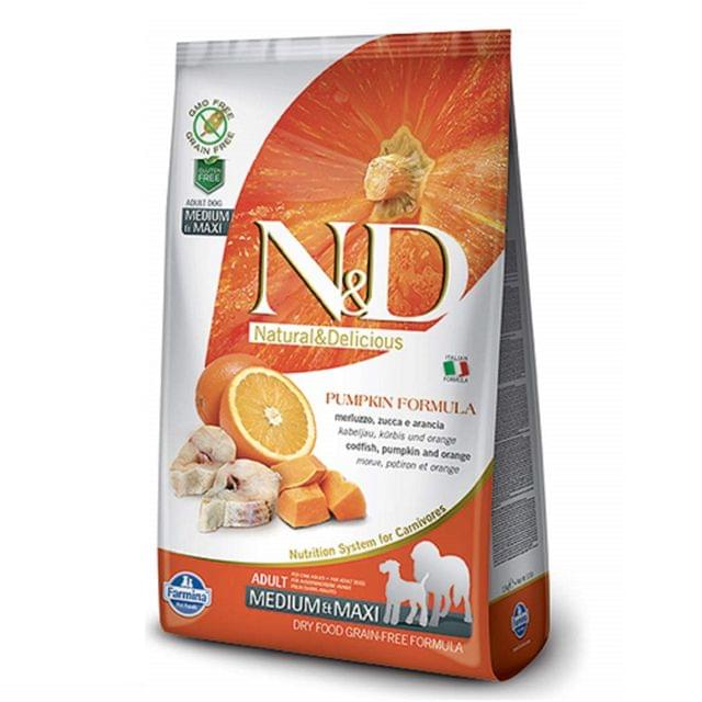 Farmina N&D Grain Free Pumpkin Codfish & Orange Adult Dog Food (Medium And Maxi)ADULT CODFISH and ORANGE