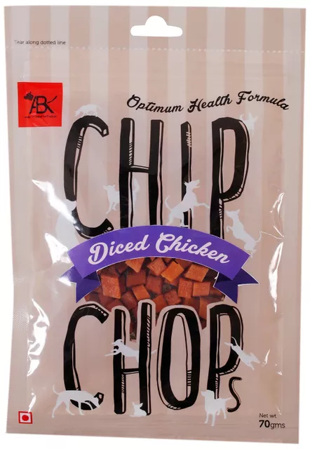 Chip Chops Diced Chicken Dog Treat, 70g, Optimum Health Formula