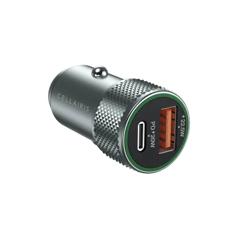 Aluminum PD + QC Car Charger 22.5W - Grey