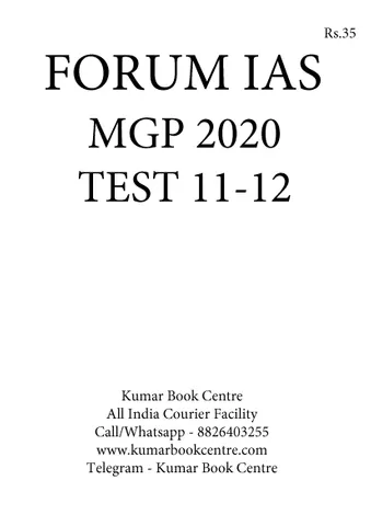 (Set) Forum IAS Mains Test Series MGP 2020 - Test 11 to 12 - [PRINTED]
