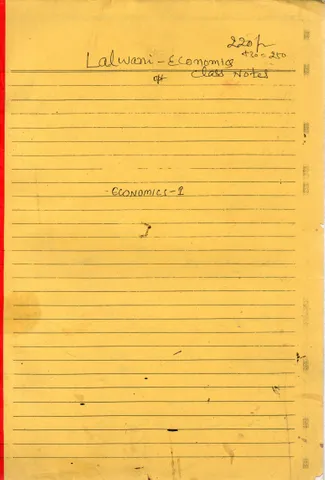 (Set of 3 Booklets) Economics Optional Handwritten/Class Notes - Lalwani Sir - [PRINTED]