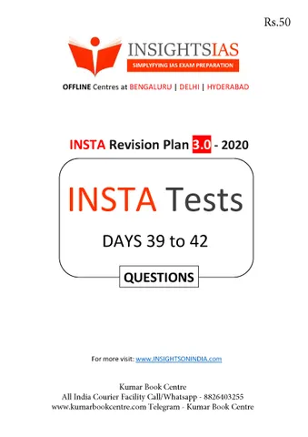 Insights on India 75 Days Revision Plan 3.0 - Day 39 to 42 - [PRINTED]