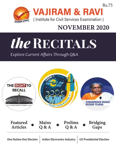 Vajiram & Ravi Monthly Current Affairs - The Recitals - November 2020 - [PRINTED]