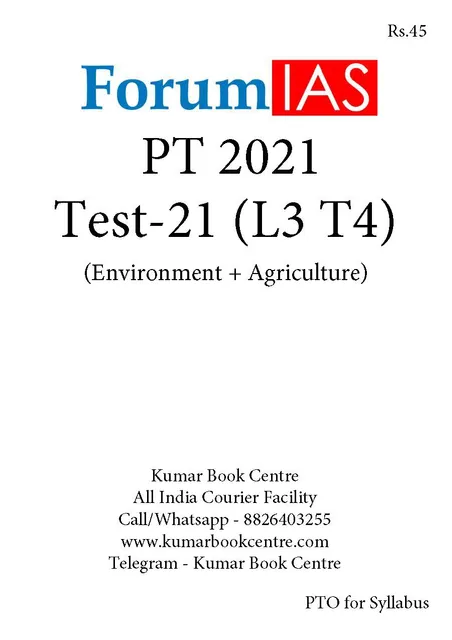 (Set) Forum IAS PT Test Series 2021 - Test 21 to 25 - [PRINTED]
