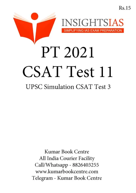 (Set) Insights on India PT Test Series 2021 - CSAT Test 11 to 12 - [PRINTED]
