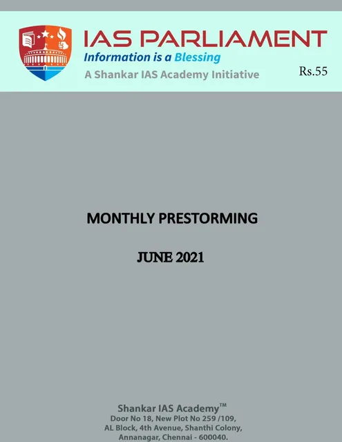 Shankar IAS Monthly Prestorming - June 2021 - [B/W PRINTOUT]