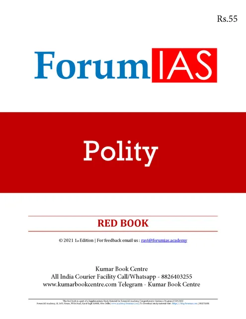 Forum IAS Red Book - Polity - [B/W PRINTOUT]