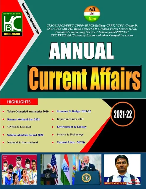 Annual All In One Current Affairs (August 2020 to September 2021) - KBC Nano