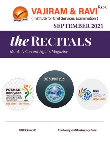 Vajiram & Ravi Monthly Current Affairs - The Recitals - September 2021 - [B/W PRINTOUT]
