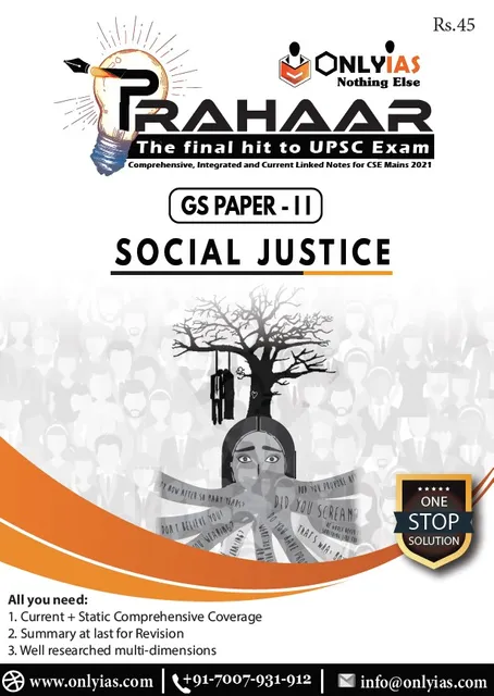 Only IAS Prahaar 2021 - Social Justice - [B/W PRINTOUT]