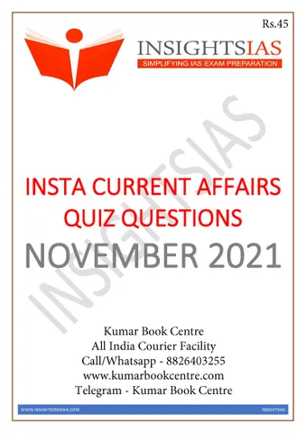 Insights on India Current Affairs Daily Quiz - November 2021 - [B/W PRINTOUT]