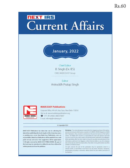 Next IAS Monthly Current Affairs - January 2022 - [B/W PRINTOUT]
