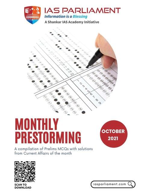 Shankar IAS Monthly Prestorming - October 2021 - [B/W PRINTOUT]