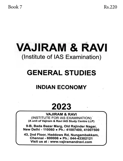 Indian Economy - General Studies GS Printed Notes Yellow Book 2023 - Vajiram & Ravi - [B/W PRINTOUT]
