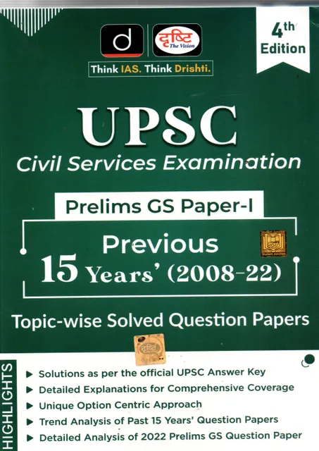 UPSC Pre Previous Years Topic Wise 15 year Solved Papers By Dristi IAS