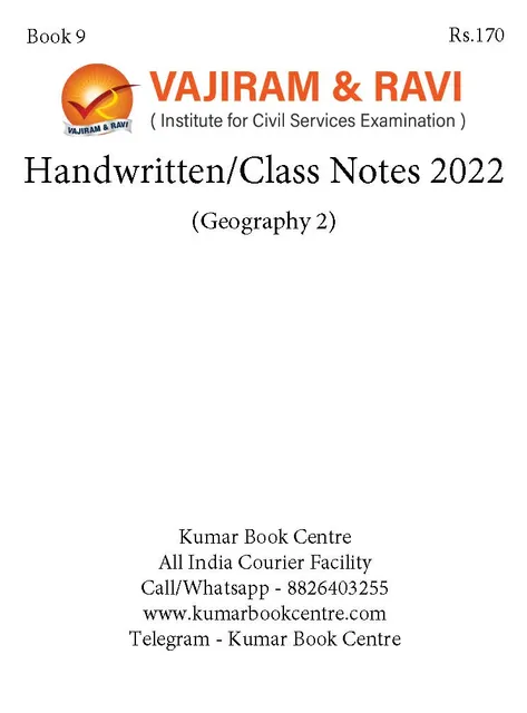 Geography 2 - General Studies GS Handwritten/Class Notes 2022 - Vajiram & Ravi - [B/W PRINTOUT]